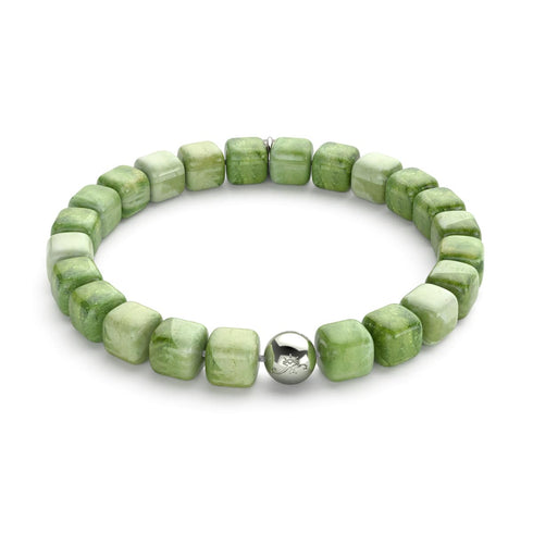 Olivenquarz | Silber | Edelstein-Kieselstein-Armband